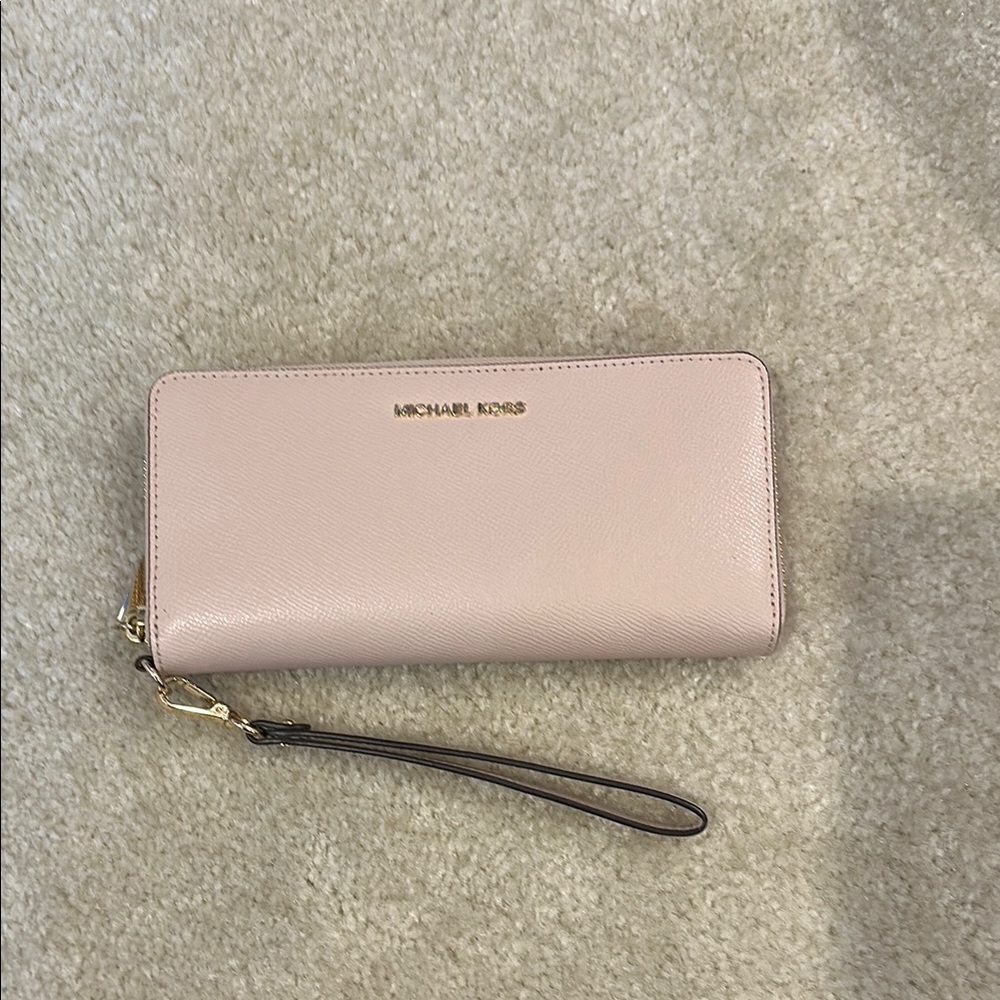 Michael Kors Pink Leather Clutch Wristlet
